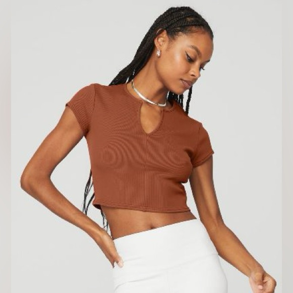 Alo ribbed savvy short sleeve